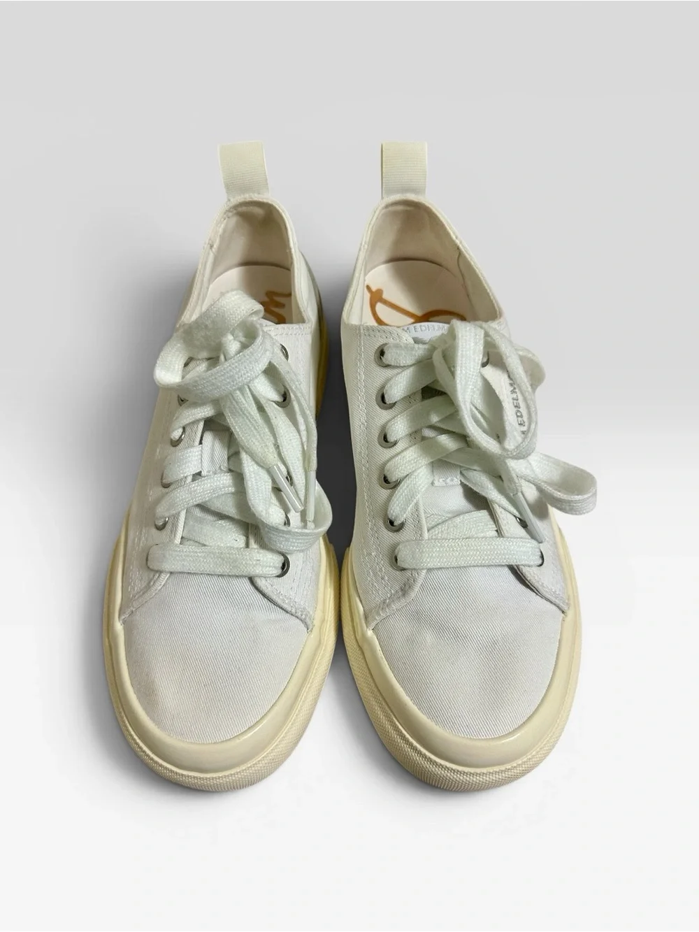 Sam Edelman Women’s Platform Canvas Sneakers White Size 6.5 Lace Up Casual